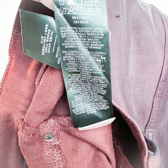 7 For All Mankind Red/Burgundy Straight Leg Skinny Denim Jeans Size 28 - Picture 7 of 8